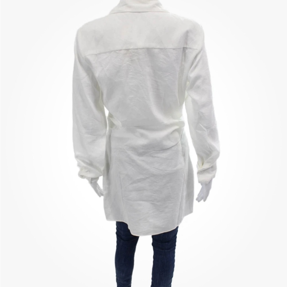 Choosy St. Crosby White Long Sleeve Button-Up shirt dress mini Kim Kardashian - Picture 3 of 12